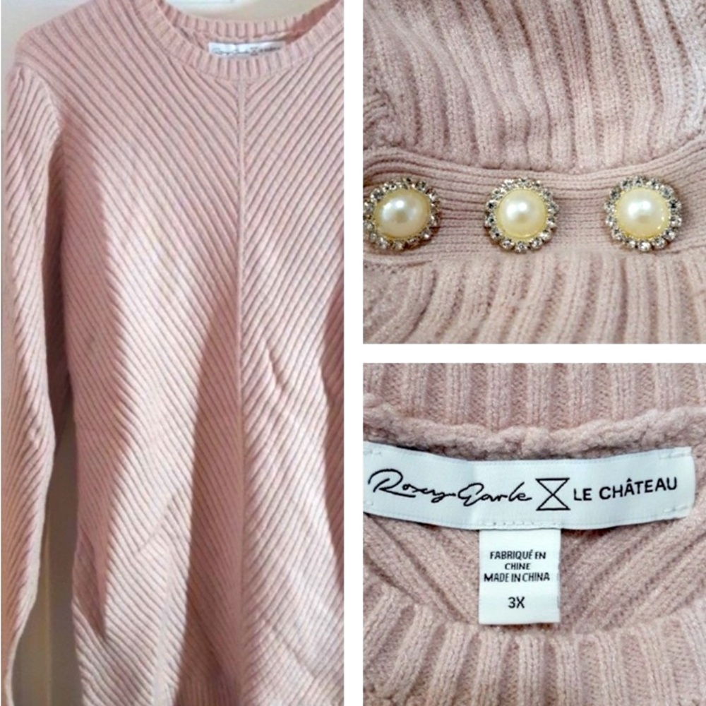 🆕 LE CHATEAU Dusty Rose Blush Pink Sweater!!! NEW w/ Tags!!! Plus Size